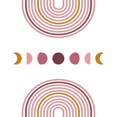 Plakat | Regenbogen | Regenbogen Mondphase | A4