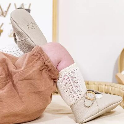 Chaussons bébé Salomé perle