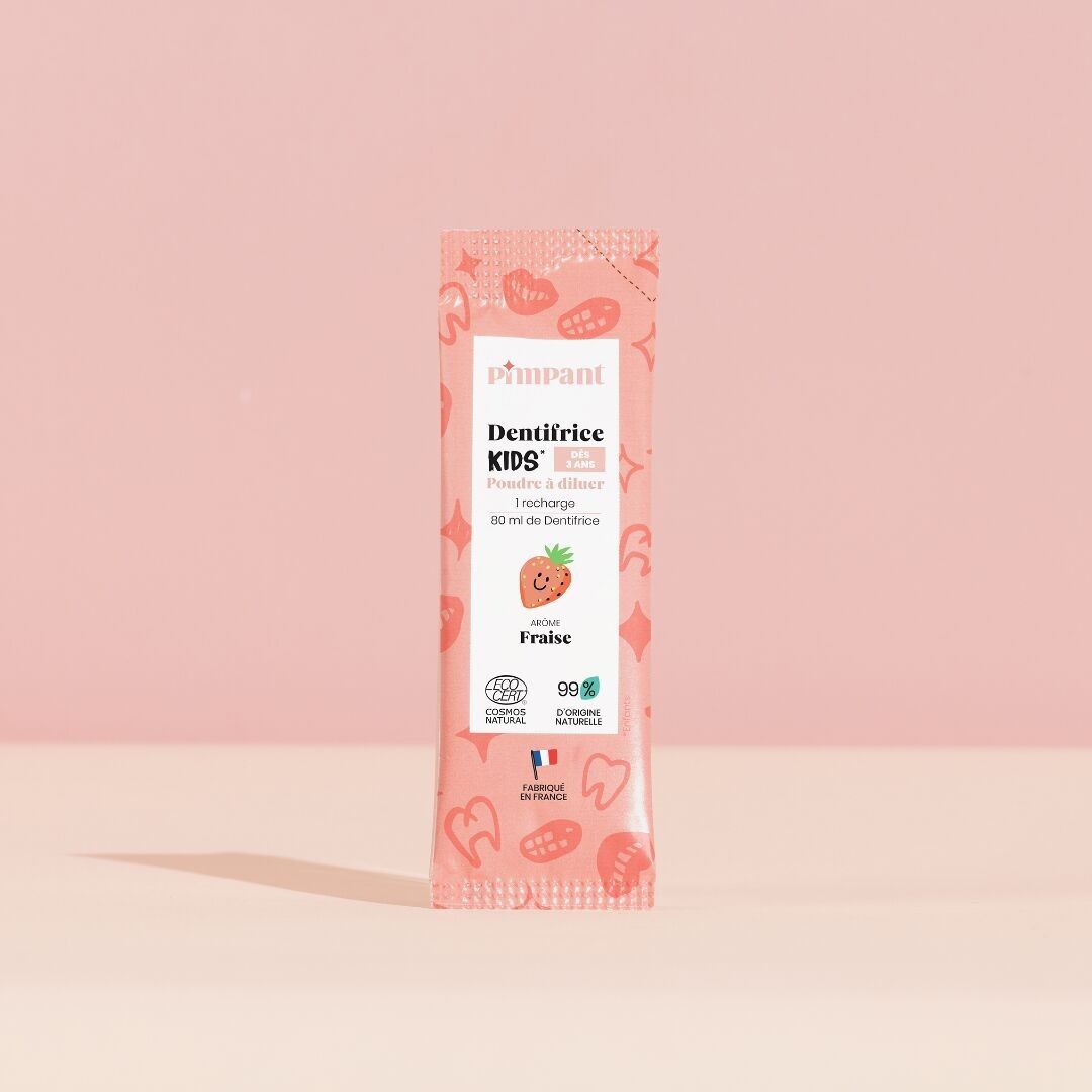 Dentifricio in polvere per bambini alla fragola da diluire 8 gr