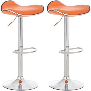 Pendenza Lot de 2 Tabourets de Bar Similicuir Orange 6x45cm 1