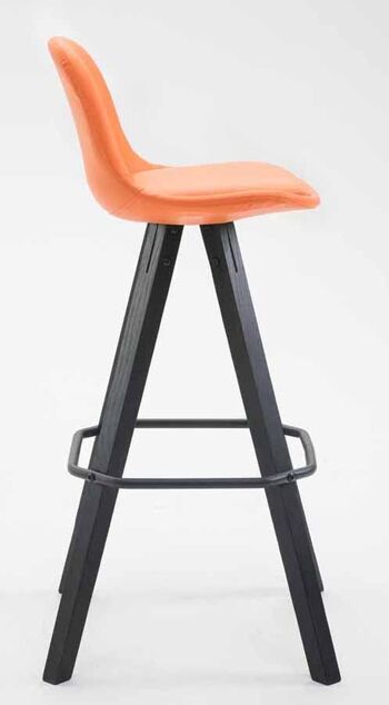 Talona Lot de 2 Tabourets de Bar Similicuir Orange 11x44cm 3