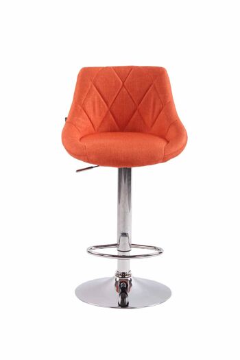 Lot de 2 Tabourets de Bar Sulbiate Tissu Orange 7x49cm 2