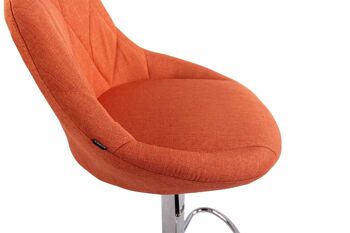 Lot de 2 Tabourets de Bar Sulbiate Tissu Orange 7x49cm 5