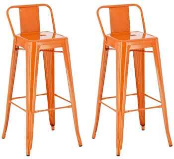 Fermo Lot de 2 Tabourets de Bar Métal Orange 5x43cm 6