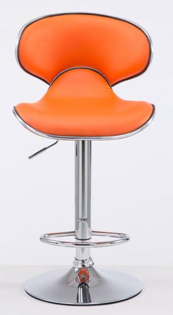 Ornaro Lot de 2 Tabourets de Bar Similicuir Orange 8x49cm 5