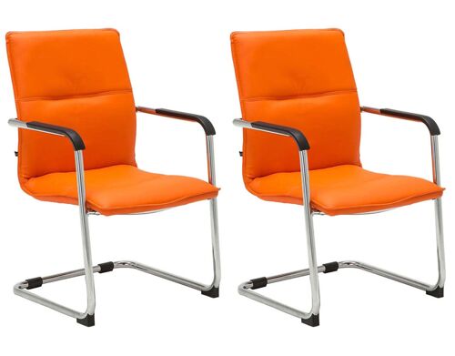 Libertino Set van 2 Bezoekersstoelen Kunstleer Oranje 8x60cm