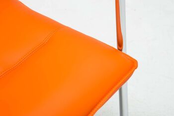 Libertino Lot de 2 Chaises Visiteur Cuir Artificiel Orange 8x60cm 6