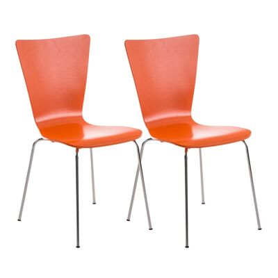 Barzanò Set van 2 Bezoekersstoelen Hout Oranje 8x50cm