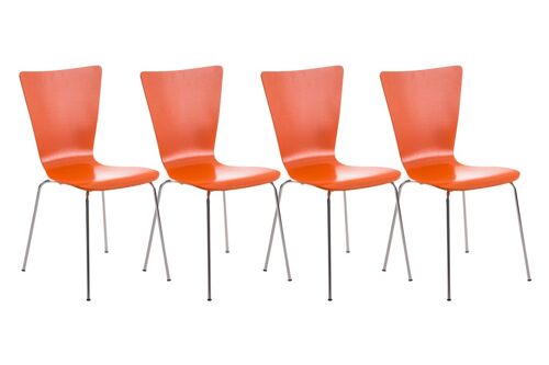 Centone Set van 4 Bezoekersstoelen Hout Oranje 16x50cm