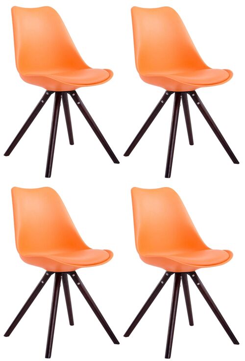 Caldogno Set van 4 Bezoekersstoelen Kunstleer Oranje 6x56cm