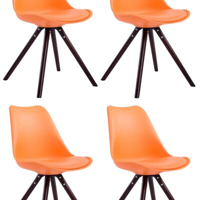 Caldogno Set van 4 Bezoekersstoelen Kunstleer Oranje 6x56cm