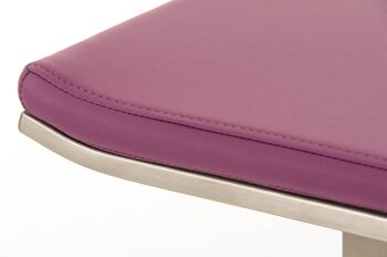 Calanna Tabouret de Bar Faux Cuir Violet 16x42cm 5