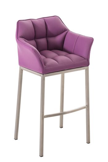 Codogno Tabouret de Bar Faux Cuir Violet 11x48cm 1