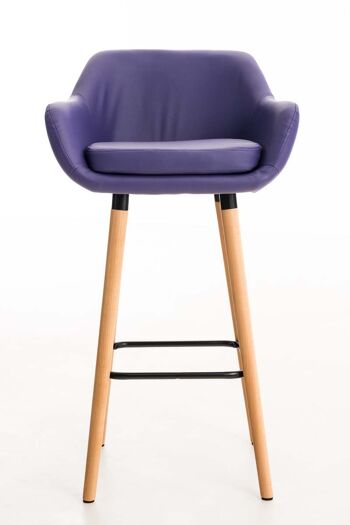 Caravino Tabouret de Bar Faux Cuir Violet 7x46cm 2