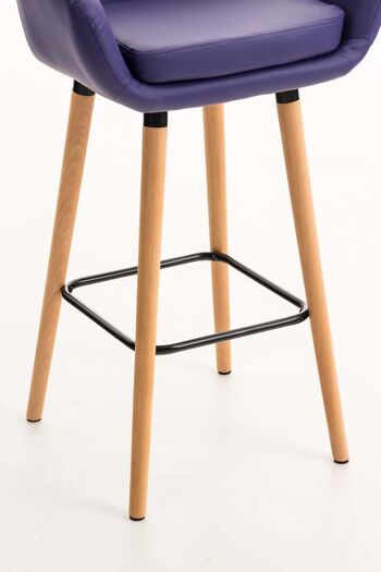 Caravino Tabouret de Bar Faux Cuir Violet 7x46cm 7