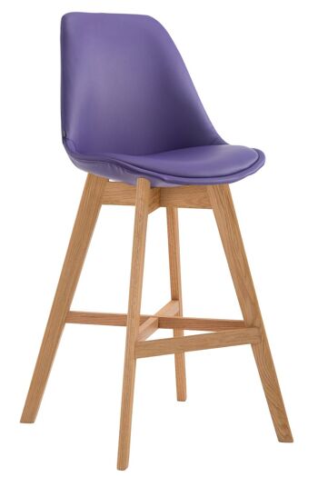 Retorbido Tabouret de Bar Faux Cuir Violet 6x56cm