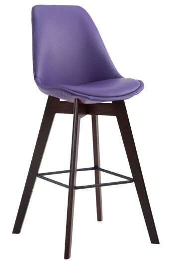 Truden Tabouret de Bar Faux Cuir Violet 7x56cm 1