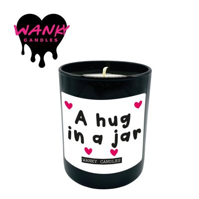 3 x Wanky Candle Black Jar Scented Candles - A hug in a jar -WCBJ185