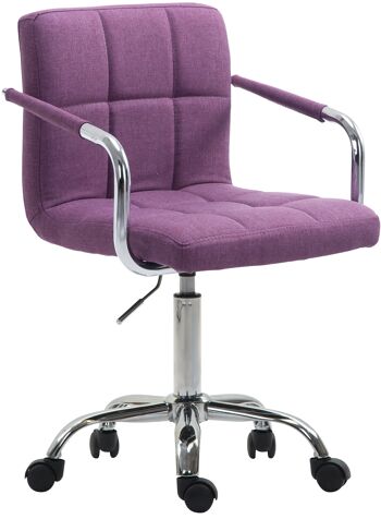 Asciano Chaise de Bureau Tissu Violet 9x44cm 1