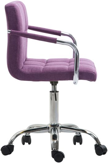 Asciano Chaise de Bureau Tissu Violet 9x44cm 2