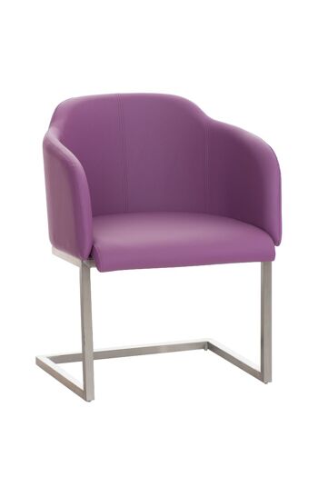 Carlazzo Chaise de salle à manger Cuir artificiel Violet 10x46cm 1