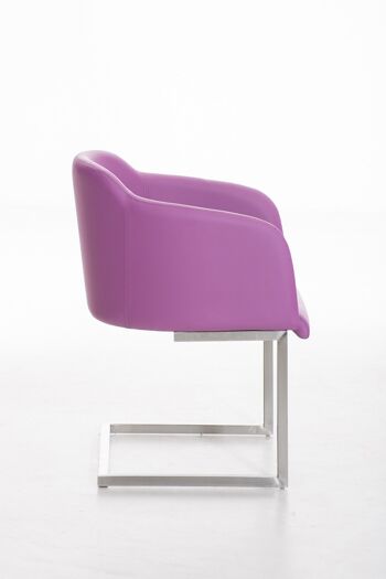 Carlazzo Chaise de salle à manger Cuir artificiel Violet 10x46cm 2