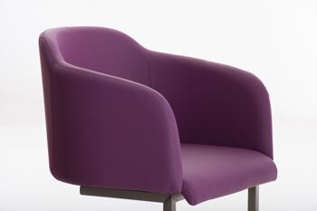Carlazzo Chaise de salle à manger Cuir artificiel Violet 10x46cm 3