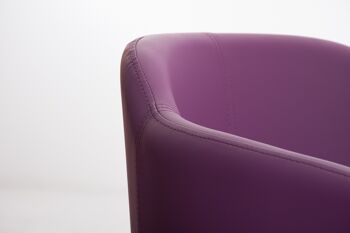 Carlazzo Chaise de salle à manger Cuir artificiel Violet 10x46cm 4