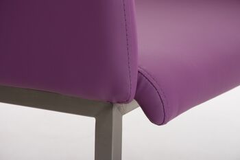 Carlazzo Chaise de salle à manger Cuir artificiel Violet 10x46cm 6