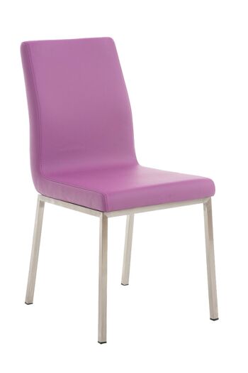 Vicarello Chaise de salle à manger Cuir artificiel Violet 7x50cm 1