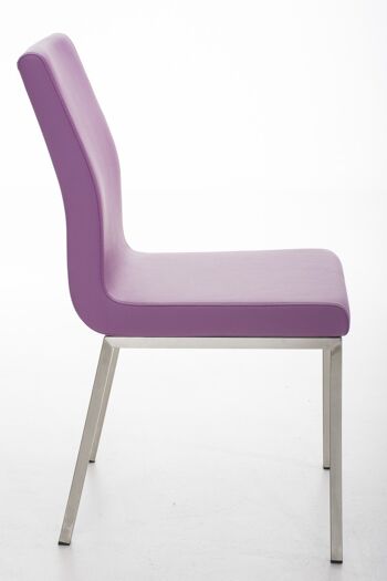 Vicarello Chaise de salle à manger Cuir artificiel Violet 7x50cm 3