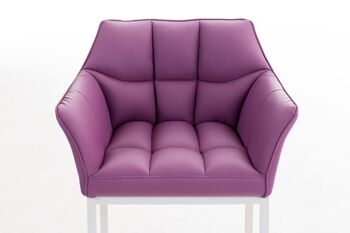 Rovito Chaise de salle à manger Cuir artificiel Violet 13x63cm 5