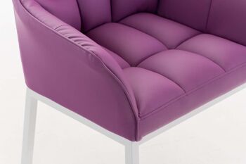 Rovito Chaise de salle à manger Cuir artificiel Violet 13x63cm 6