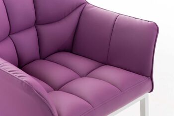 Rovito Chaise de salle à manger Cuir artificiel Violet 13x63cm 7