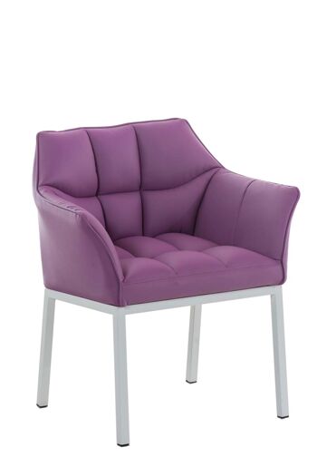 Rovito Chaise de salle à manger Cuir artificiel Violet 13x63cm 8