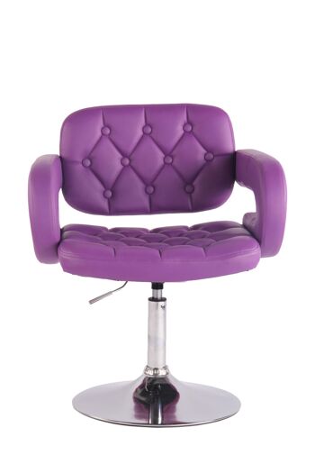 Abbasanta Fauteuil Faux Cuir Violet 11x55cm 2