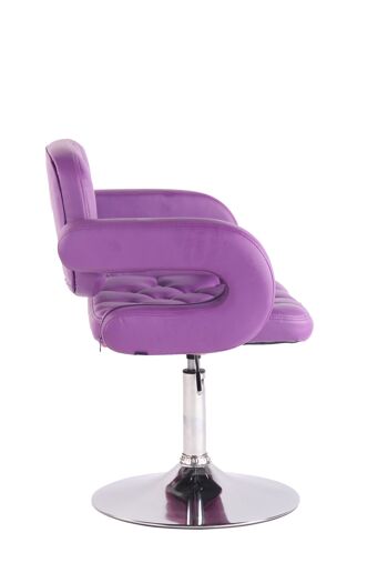 Abbasanta Fauteuil Faux Cuir Violet 11x55cm 3