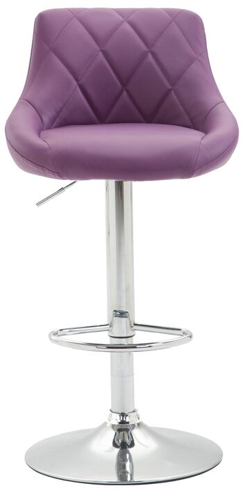 Prognetto Lot de 2 Tabourets de Bar Simili Cuir Violet 7x49cm 2