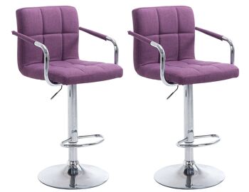 Viarigi Lot de 2 Tabourets de Bar Tissu Violet 8x46cm 1