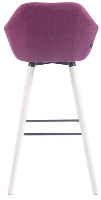 Lot de 2 Tabourets de Bar Cesar Tissu Violet 8x52cm 4