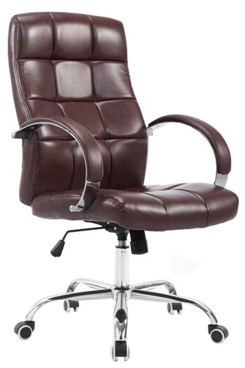 Casabona Chaise de Bureau Cuir Artificiel Rouge 18x51cm 1