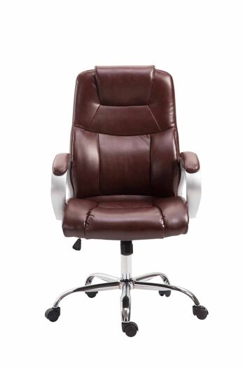 Chaise de bureau Passirano cuir artificiel rouge 16x70cm 2