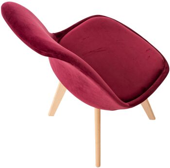 Carassai Chaise de salle à manger Cuir artificiel Rouge 4x50cm 3