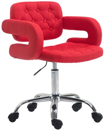 Chaise de bureau Edera tissu rouge 11x55cm 1