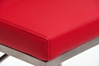 Tabouret Isole Cuir Artificiel Rouge 18x44cm 2