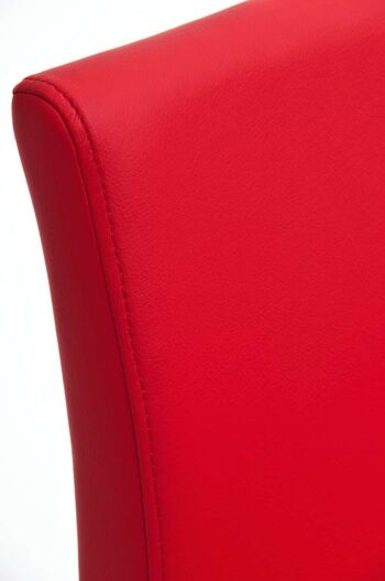 Tabouret Isole Cuir Artificiel Rouge 18x44cm 3