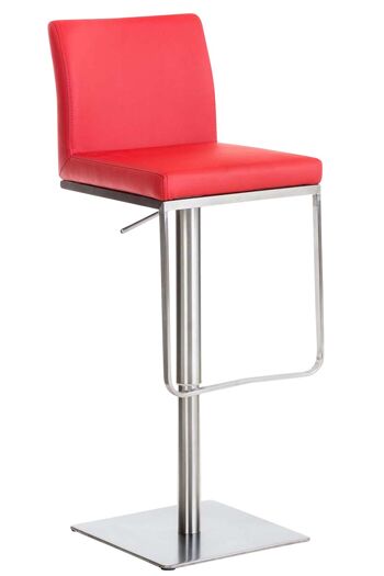 Tabouret Isole Cuir Artificiel Rouge 18x44cm 7