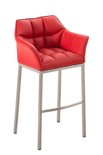 Togna Tabouret de Bar Similicuir Rouge 11x48cm 1