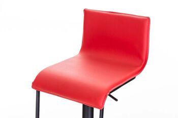 Tabouret de Bar Zogno Cuir Artificiel Rouge 14x46cm 5