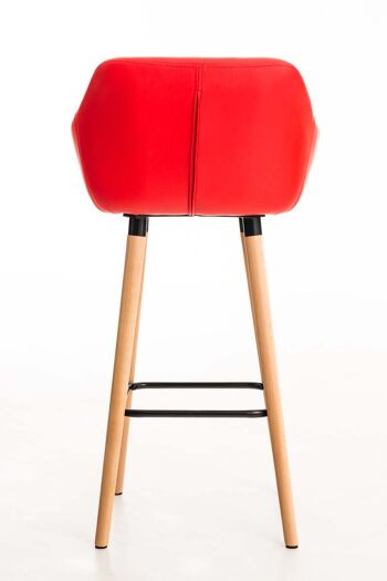 Tabouret de Bar Avant Cuir Artificiel Rouge 7x46cm 3